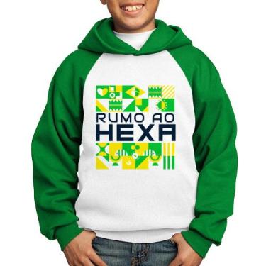 Imagem de Moletom Infantil Rumo ao Hexa - Foca na Moda, Branco, Verde, 4