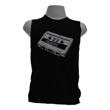 Imagem de Camiseta regata masculina - Fita K7. - DASANTIGAS, Preto, Preto, M