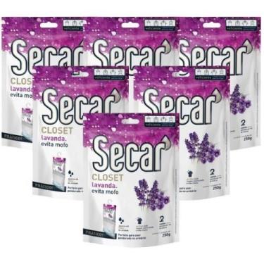 Imagem de Kit 6 Evita Mofo Secar 250g Anti Mofo Absorve Até 350ml, Lavanda