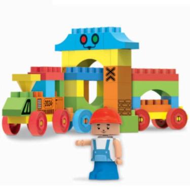 Imagem de Blocos de Montar Blocz 40 peças Didático Infantil Educativo