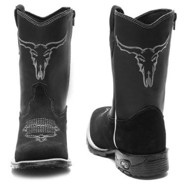 Imagem de Bota Infantil Country em Couro Camurça - WF OUTLET, Estampa boi, 32