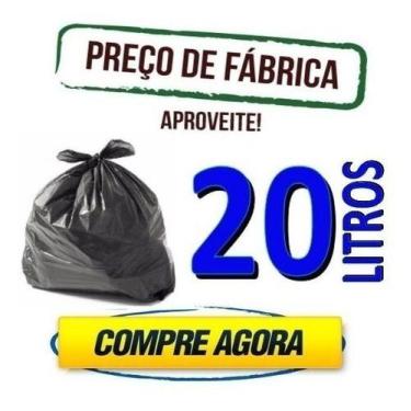 Imagem de Saco De Lixo 20 Litros 100 Un Preto Reforçado - HIGIPACK