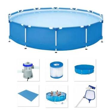 Imagem de Piscina Bestway 5000 Litros Estrutural com Bomba Filtro 110v Capa Forr