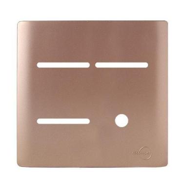 Imagem de Placa 3 Teclas + 1 Furo Com Suporte 4X2 -Novara Ouro Rose - Dicompel N