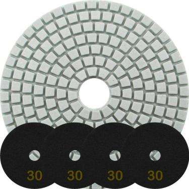 Imagem de Kit 10 Disco Lixa Polimento úmido Mármore 10 Cm Grão 30