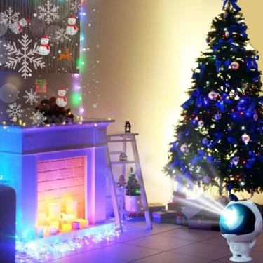 Imagem de Natal Com Projetor Refletor Robô Astronauta Decoração Portátil Compact
