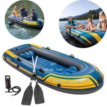 Imagem de Bote Inflável Challenger 3 Com Remos e Acessórios - Intex 68370