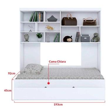 Imagem de Quarto modulado Infanto Juvenil Chiara 3 Peças Branco Phoenix baby
