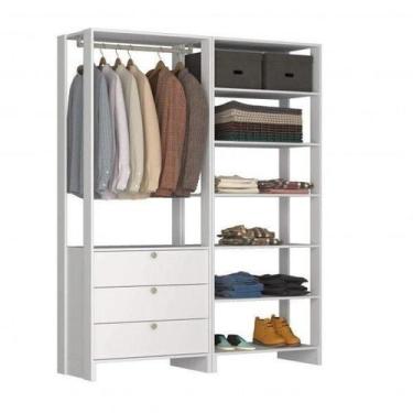 Imagem de Estante Closet Yes 160cm com 3 Gavetas e 6 Nichos - Branco - Nova Móbi