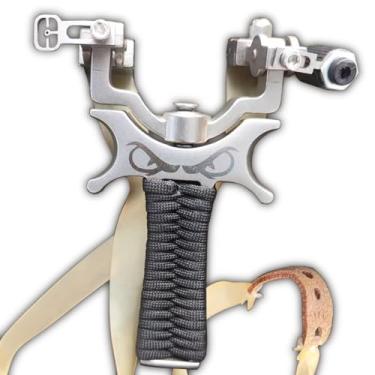 Imagem de ZOYOPRECISION Estilingue de caça - estilingue profissional de aço inoxidável com rotação de 360°, perfeito para caça e prática ao alvo. Adequado para adultos. Inclui bolsa de munição, munição,