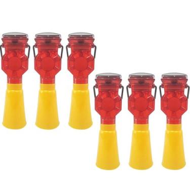 Imagem de Sinalizador Viario Solar Cone Sinalizaçao Kit 6 Uni Estrada Rodovia Ru