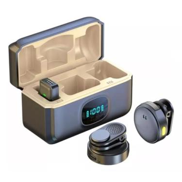 Imagem de Microfone de Lapela Pacote com 2 Microfones Sem Fio Com Estojo de Carregamento, Mini Microfones Para Laptop, IPhone Android (LJW000454)