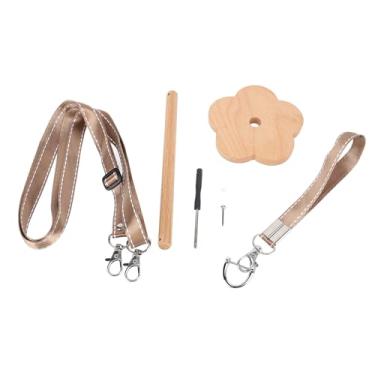 Imagem de Suporte de Fio de Pulso, Suporte de Fio de Pulso Portátil Suporte de Bola de Fio de Pulso Com Alça de Ombro Organizador de Fio de Madeira Armazenamento Suprimentos de tricô para