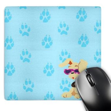 Imagem de 3dRose LLC Mouse pad 20,3 x 20,3 x 0,63 cm, Cocker Spaniel e Pawprints com fundo azul padrão (mp_63070_1)