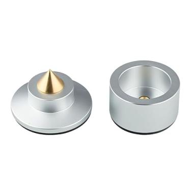Imagem de 4 peças de pontas de isolamento de pé para alto-falante de áudio Xirhhur, kit de protetores de chão à prova de choque com base para alto-falante, subwoofer, amplificador, toca-discos, gravador CD DAC