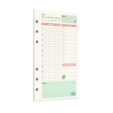 Imagem de Zelten 45 folhas de papel perfurado com folha solta colorida de 90 páginas para fichário de 6 furos organizador pessoal diário diário recarregável (A6, planejador diário de contos de fadas)
