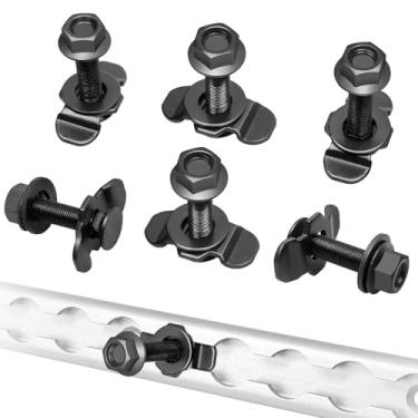 Imagem de Anina 6Pcs L-Track Duplo Lug Roscado Porca De Fixação Amarração Parafusos De Montagem Para Pontos De Ancoragem De Serviço Pesado Rolamento 6000 Lbs Para Caçamba De Caminhão Ou Sistema De Carga Trilh