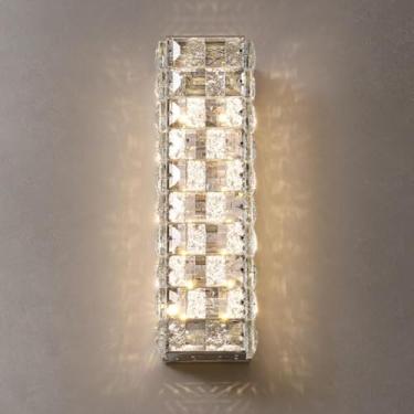Imagem de Luminárias de parede de cristal de luxo modernas, vintage, 18 W, fonte de luz LED, arandelas de parede K9, fundo de parede, penteadeira, luz de parede para sala, bar, cozinha, corredor, sala
