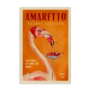 Imagem de Stupell Industries Arte de parede em tela de flamingo amaretto vintage por The Whiskey Ginger, 50 x 76 cm