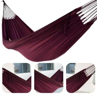 Imagem de Rede De Dormir Descanso Grande Casal Jeans Algodão - Itens Casa Têxtil