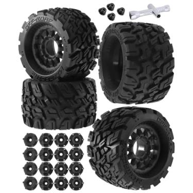 Imagem de ARRCat RC Truck Tires Wheel for 1/10 Big Rock Granite Vortek/Stampede Rustler Hoss/Losi Rc4wd,RC Wheels Tires 12mm/14mm Hex,Black