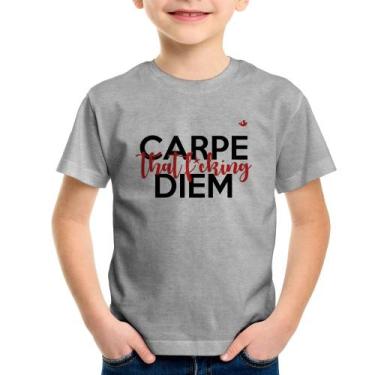 Imagem de Camiseta Infantil Carpe that fucking Diem - Foca na Moda, Cinza, 2