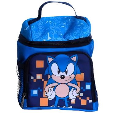 Imagem de Lancheira Escolar Térmica Azul Sonic Infantil Zona Criativa
