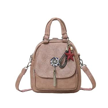 Imagem de Mochila feminina multifuncional bolsa de ombro feminina pequena bolsas femininas mochilas para meninas bolsa(Pink)