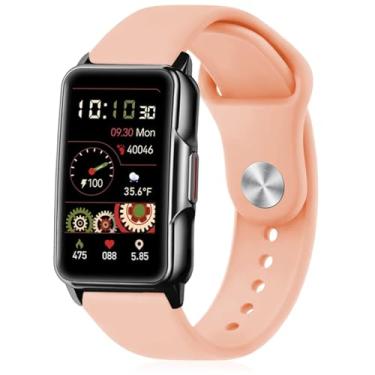 Imagem de Strisinho Pulseiras de silicone compatíveis com relógio inteligente Mindrose H80 de 1,5 polegadas, pulseiras de substituição esportivas macias para Mindrose H80 Fitness Trackers IP68 para mulheres e