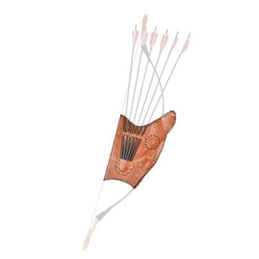 Imagem de SPG Estojo para Arco Recurvo Tradicional, Bolsa de Arco E Flecha Macia Feita À Mão para Arco Longo, Bolsa de Transporte de Couro com Fenda para Flecha, Alça de Ombro Ajustável para Caminhadas Ao Ar Li