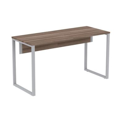 Imagem de Mesa Escritório P25 TUB Pandin 150 cm (Larg) x 70 cm (Prof) Tampo MDP Walnut Pé Aço Tubular Cinza