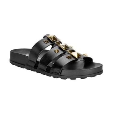 Imagem de Tamanco Moleca Papete Tiras Largas Feminino Preto, 35