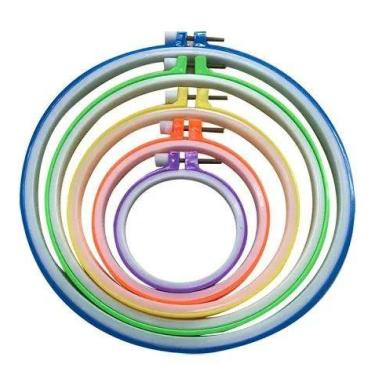 Imagem de Kit 5 Bastidores ajuste para Bordado Ponto Cruz Ponto Russo - Importad