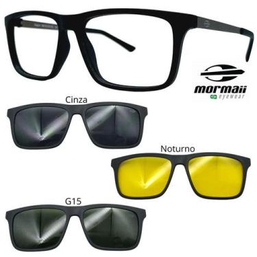 Imagem de Oculos Mormaii 6132 Swap 6 Preto Fosco com 3 Clipons CGN, Preto fosco