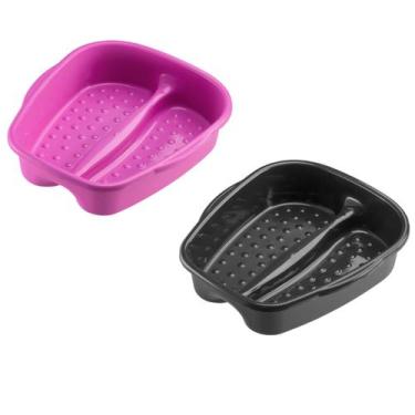 Imagem de Kit 2 Bacia Para Pés Pedicure Salão de Beleza Multiuso Relaxamento Com
