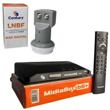Imagem de Receptor Midiabox B5 Century Com Lnbf Duplo Max Digital 5g