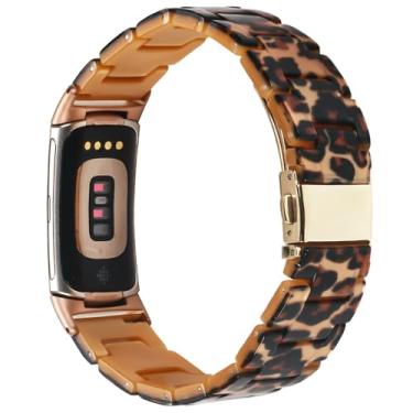 Imagem de Limque Pulseira de resina compatível com Fitbit Charge 6/Fitbit Charge 5, à prova d'água e leve de substituição com fivela de aço inoxidável, pulseira moderna para monitor de atividades físicas