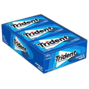 Imagem de Chiclete Trident 5s Hortelã Sem Açúcar - Display com 21 Unidades de 8g