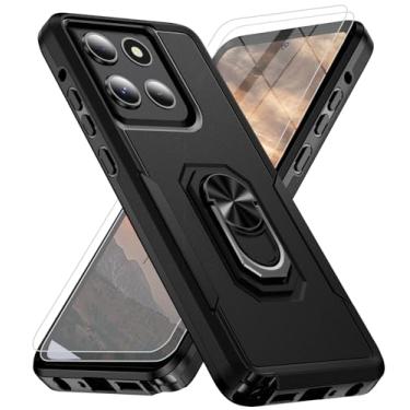 Imagem de Capa para Motorola Moto G Stylus 5G 2025 [proteção contra quedas de grau militar] com 2 películas de vidro temperado, capa com suporte magnético resistente à prova de choque para Moto G Stylus 5G 2025