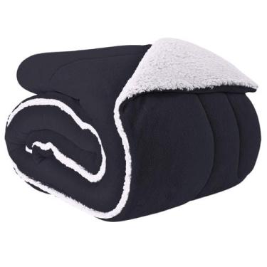 Imagem de Coberdrom Edredom Solteiro Pele de Carneiro Sherpa Dupla face Macio Pr