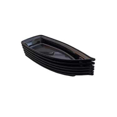 Imagem de Kit 06 Barca Barco para Açaí Sushi Sashimi Bandeja 32 Preto