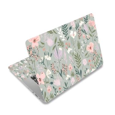 Imagem de AIMSA Adesivo de capa de adesivo para notebook, 12 13 13,3 14 15 15,4 15,4 15,6 polegadas Adesivo de vinil para laptop capa de netbook protetor de arte, rosa branco flores plantas