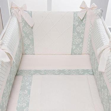 Imagem de Kit Para Mini Berço 7 Peças Arabesco Verde - Tropical Baby
