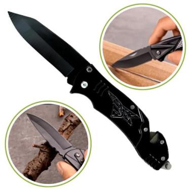 Imagem de Canivete Dobrável De Bolso Lâmina Afiada  Multifunção Com Corta Cinto 