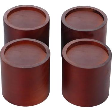 Imagem de Lufia Elevadores De Cama De Madeira De Pinho Maciço Com Elevação De 4 Polegadas, Elevadores De Móveis Duráveis Para Camas, Sofás E Escrivaninhas - Design Elegante, Fácil Instalação, Capacidade De 2