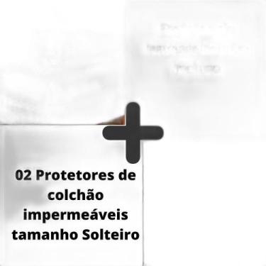 Imagem de Kit 02 Protetor Colchão Impermeável Branco Cama Solteiro - Lux Enxovai