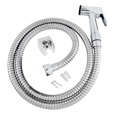 Imagem de Ducha Higiênica Metal Gatilho Mangueira 1,20 Mt Sem Registro Cor:Cromado