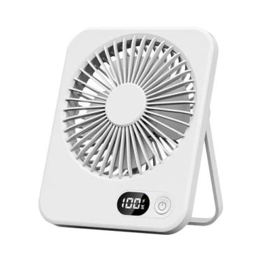 Imagem de Mini portátil dobramento USB Charging Power Bank Summer Refrigeing Fan Handheld Multi Function Fan for Sports,White