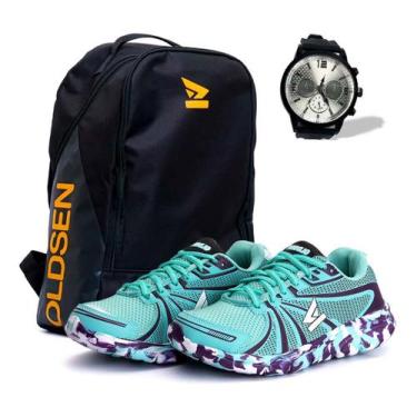 Imagem de Kit Tenis Feminino Relogio + Mochila Academia Corrida Treino - Oldsen,