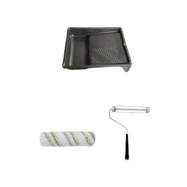Imagem de Kit de pintura bandeja+ rolo de lã+ rolo de pintura - MICROMAX